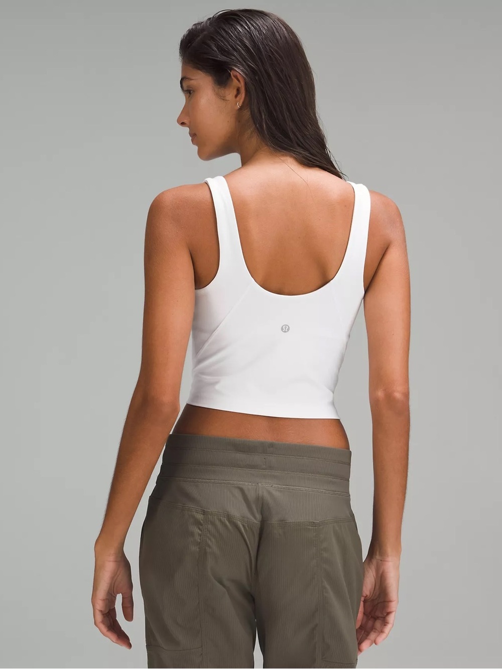 lululemon athletica White Scoop-Back Cropped Tank